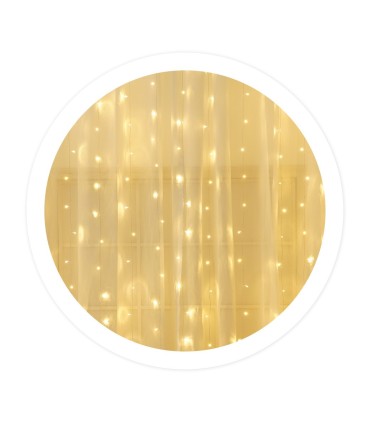 CORTINA LED LUMINOSA GSC - 8 FUNCIONES - LUZ CALIDA - 5x1 METROS - IP44 - FUNCIONA A LUZ
