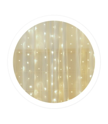 CORTINA LED LUMINOSA GSC - 8 FUNCIONES - LUZ FRIA - 5x1 METROS - IP44 - FUNCIONA A LUZ