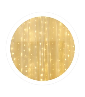 CORTINA LED LUMINOSA GSC - 8 FUNCIONES - LUZ CALIDA - 2x2 METROS - IP44 - FUNCIONA A LUZ
