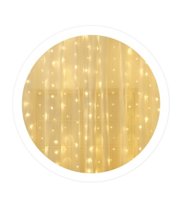 CORTINA LED LUMINOSA GSC - 8 FUNCIONES - LUZ CALIDA - 2x2 METROS - IP44 - FUNCIONA A LUZ