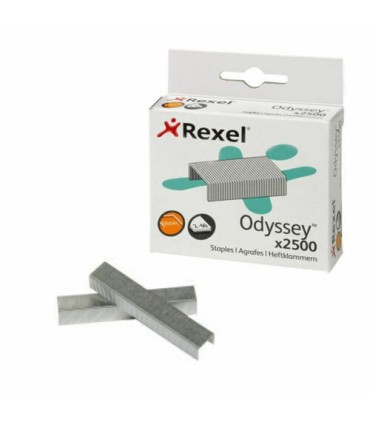 GRAPAS ODYSSEY REXEL GALVANIZADAS - CAJA 2500 GRAPAS - HASTA 60 HOJAS