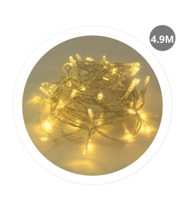 GUIRNALDA LED ALAMBRE GSC 4 9 METROS - LUZ CALIDA - 8 FUNCIONES - FUNCIONA A CORRIENTE