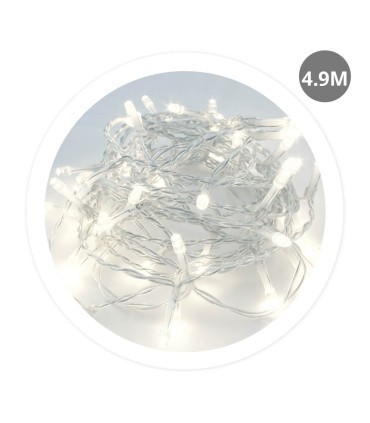 GUIRNALDA LED ALAMBRE GSC 4 9 METROS - LUZ FRIA - 8 FUNCIONES - FUNCIONA A CORRIENTE