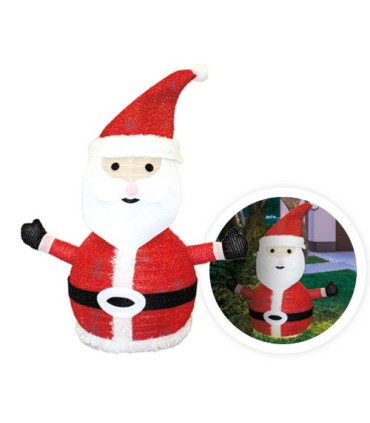 PAPA NOEL PLEGABLE LED GSC 70cm - LUZ FRIA - 8 FUNCIONES - FUNCIONA A PILAS