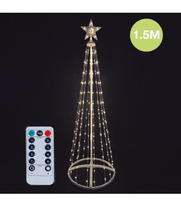 ARBOL LED ISOKA GSC 1 5 METROS CON MANDO - LUZ CALIDA - 8 FUNCIONES - CONEXION USB