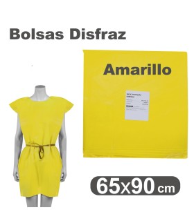 BOLSA DISFRAZ PLASTICO AMARILLA 56 X 70  25 UNIDADES FIXO