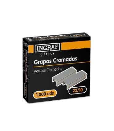 GRAPAS CROMADAS 23-10 OFFICE CLUB CAJA DE 1000 UNIDADES