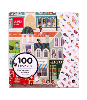 STICKERS 100 UNIDADES + POSTER 70X50CM CIUDAD