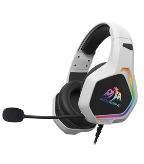 AURICULARES GAMING CON MICROFONO COOLSOUND G6 BLANCO - CABLE 2 METROS - ILUMINACION LED
