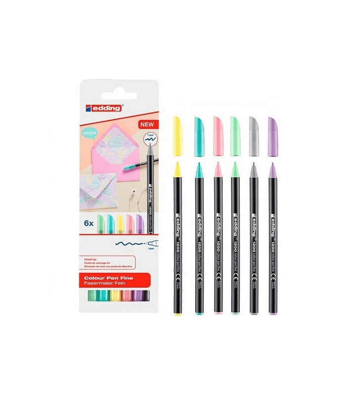 ROTULADORES EDDING 1200 COLORES PASTEL BLISTER 6 UNIDADES