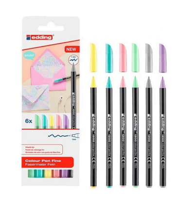 ROTULADORES EDDING 1200 COLORES PASTEL BLISTER 6 UNIDADES