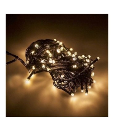 GUIRNALDA 5 METROS DE 100 LED - LUZ CALIDA - PARA EXTERIOR - 3 FUNCIONES DE LUZ