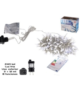 GUIRNALDA 240 LED FRIA EXT ADAP FUN 3+12M