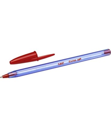 BOLIGRAFO BIC CRISTAL SOFT ROJO - PUNTA REDONDA 1 2mm - TRAZO 0 45mm
