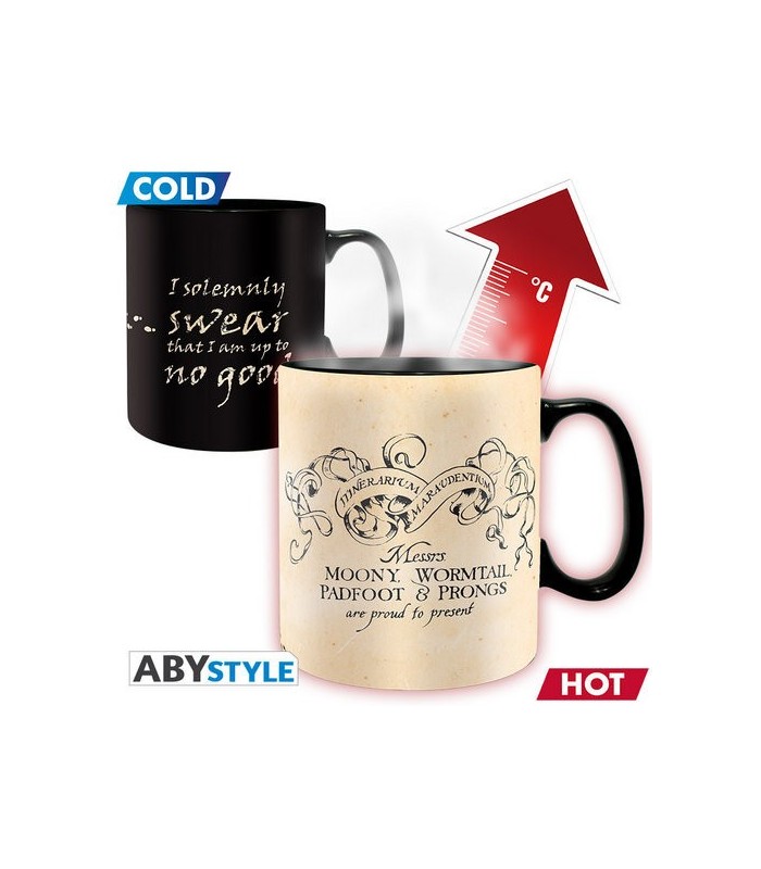 TAZA TERMICA HARRY POTTER MAPA DEL MERODEADOR -  CAJA 2 UDS - 460 ML