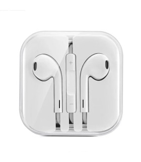 AURICULARES CON CABLE BLANCOS MOD  M2-021 - CON MICROFONO Y CONTROL DE VOLUMEN