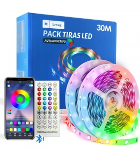 PACK TIRA LED DIGITAL RGB 24V SMD5050 30 METROS - APP + CONTROL REMOTO + FUENTE DE ALIMEN