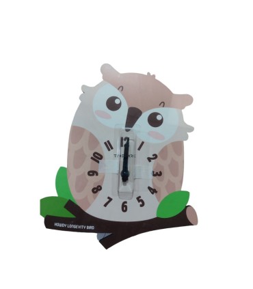 RELOJ DE PARED INFANTIL CON PENDULO TIMEMARK - MODELO BUHO