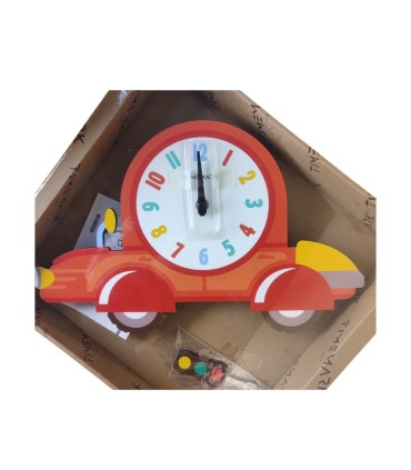 RELOJ DE PARED INFANTIL CON PENDULO TIMEMARK - MODELO COCHE
