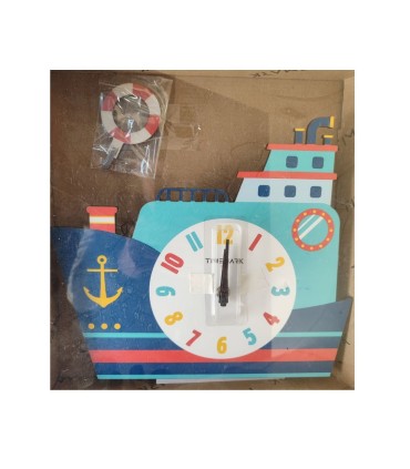 RELOJ DE PARED INFANTIL CON PENDULO TIMEMARK - MODELO BARCO