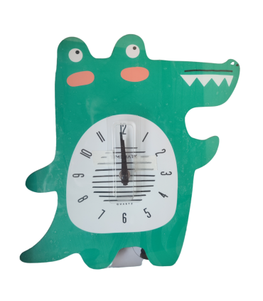 RELOJ DE PARED INFANTIL CON PENDULO TIMEMARK - MODELO COCODRILO