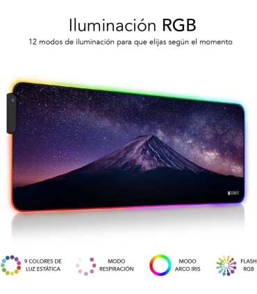 SUBBLIM ALFOMBRILLA LED RGB - MODOS Y EFECTOS DE LUCES PERSONALIZABLES - TAMAÑO SUPER GRAN