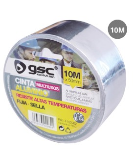 ROLLO CINTA MULTIUSOS ALUMINIO GSC 50mm X 10 metros - FIJA Y SELLA