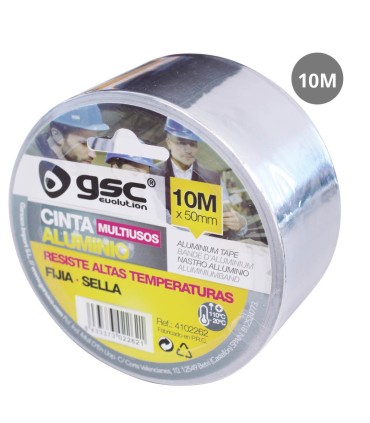 ROLLO CINTA MULTIUSOS ALUMINIO GSC 50mm X 10 metros - FIJA Y SELLA
