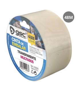 ROLLO PRECINTO - CINTA DE EMBALAR TRANSPARENTE MULTIUSOS GSC 50mm X 48 metros