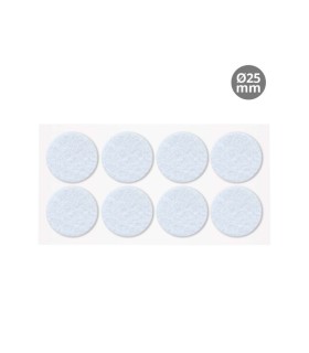 SET 8 FIELTROS ADHESIVOS REDONDOS Ø25MM - BLANCO