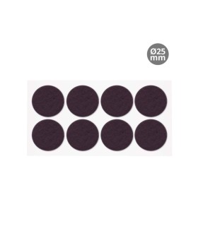 SET 8 FIELTROS ADHESIVOS REDONDOS Ø25MM - MARRON
