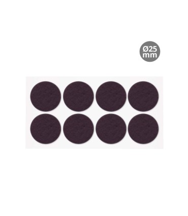SET 8 FIELTROS ADHESIVOS REDONDOS Ø25MM - MARRON