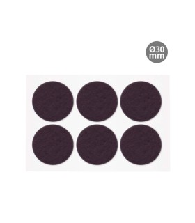 SET 6 FIELTROS ADHESIVOS REDONDOS Ø30MM - MARRON