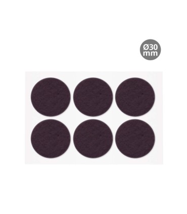 SET 6 FIELTROS ADHESIVOS REDONDOS Ø30MM - MARRON