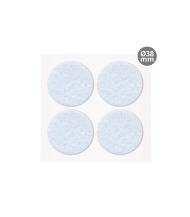 SET 4 FIELTROS ADHESIVOS REDONDOS Ø38MM - BLANCO