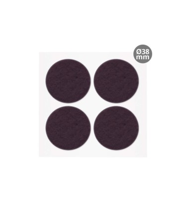 SET 4 FIELTROS ADHESIVOS REDONDOS Ø38MM - MARRON