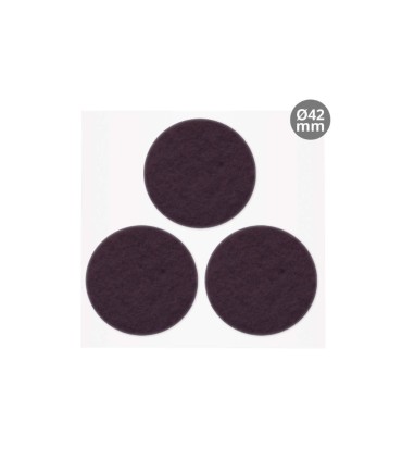 SET 3 FIELTROS ADHESIVOS REDONDOS Ø42MM - MARRON