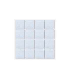 SET 16 FIELTROS ADHESIVOS CUADRADOS 16X20MM - BLANCO