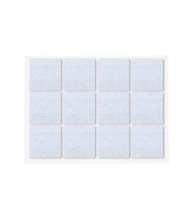 SET 12 FIELTROS ADHESIVOS CUADRADOS 20X23MM - BLANCO