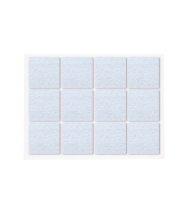 SET 12 FIELTROS ADHESIVOS CUADRADOS 20X23MM - BLANCO
