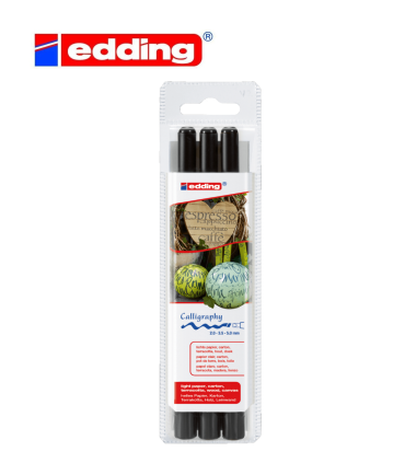 BLISTER ROTULADORES CALIGRAFICOS EDDING 1255 NEGRO 3 UND