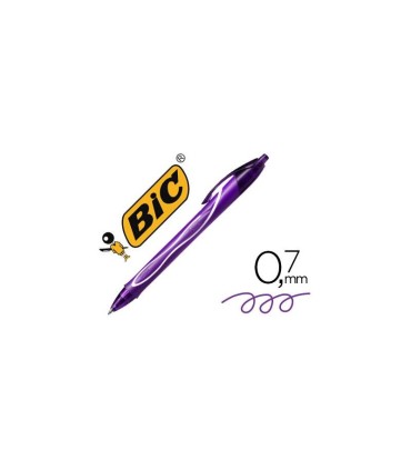 BOLIGRAFO BIC GEL-OCITY QUICK DRY VIOLETA - PUNTA REDONDA 0 7mm - TRAZO 0 3mm