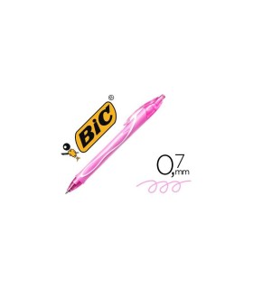 BOLIGRAFO BIC GEL-OCITY QUICK DRY ROSA - PUNTA REDONDA 0 7mm - TRAZO 0 3mm