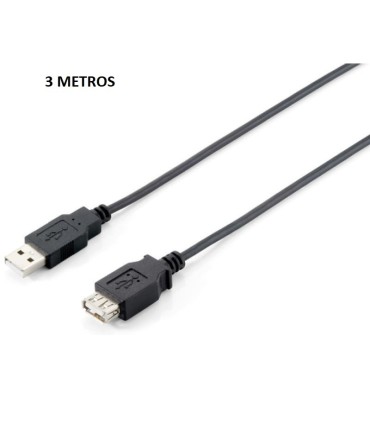 CABLE USB ALARGADOR EQUIP - USB-A MACHO A USB-A HEMBRA 2 0 - 3 METROS