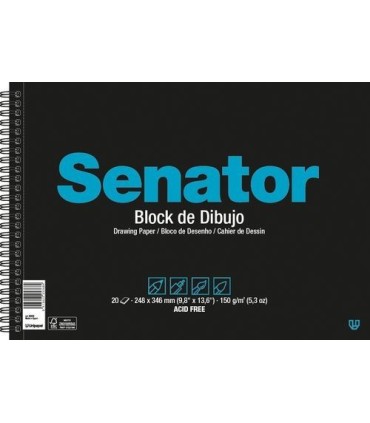 BLOC DIDUJO A-4 SENATOR 150GR  CON RECUADRO