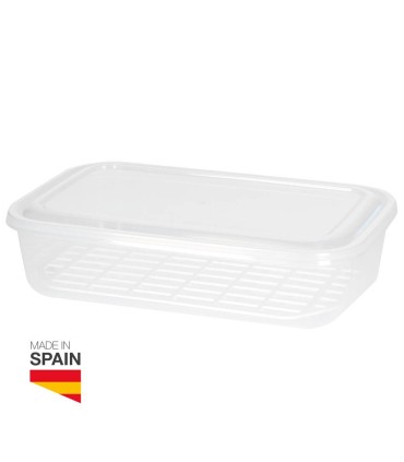 FIAMBRERA HERMETICA DE PLASTICO CON REJILLA 2L - RETRACTIL- TAPER HERMETICO 12UDS GSC