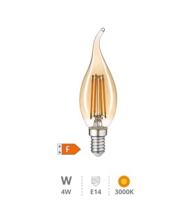 BOMBILLA LED VELA SOPLO DEL VIENTO VINTAGE GSC 4W E14 LUZ CALIDA 2500K 400 LUMENES