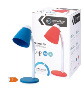 FLEXO DE SOBREMESA GSC CON CABLE USB 3W AZUL LUZ BLANCA 5000K 200 LUMENES