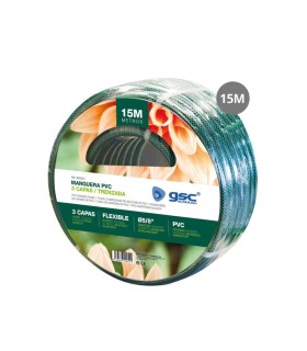MANGUERA TRENZADA PVC MAS CORDON TEXTIL TENSADO GSC EVOLUTION - 15M Ø5-8"(15MM)