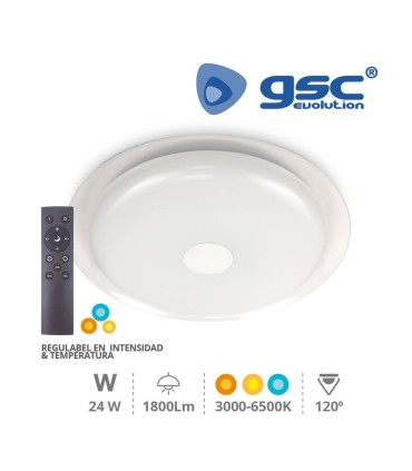 PLAFON TECHO LED GSC VENUS REDONDO 24W LUZ CCT REGULABLE 1800 LUMENES